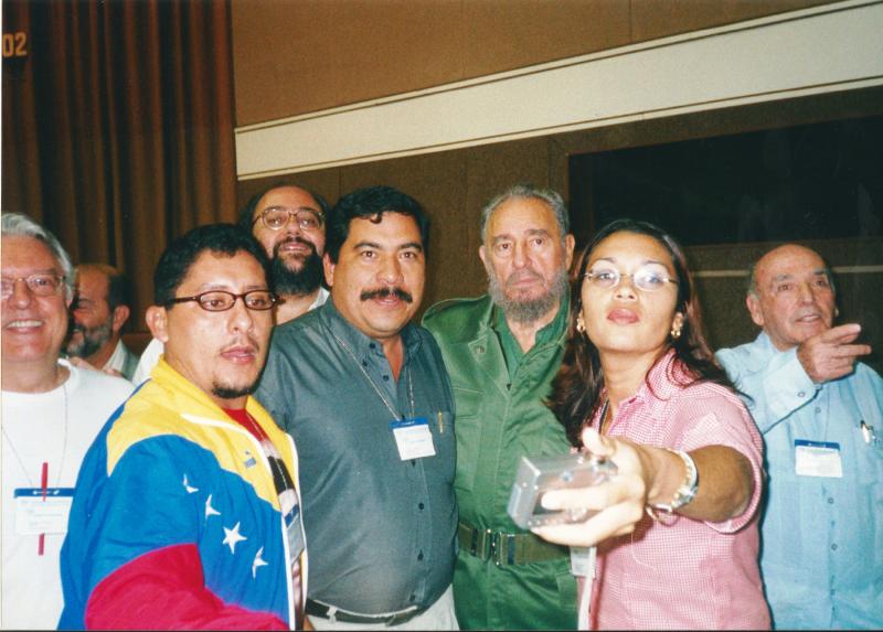 Lejeune com Sindicalis e Fidel  em Janeiro de 2003