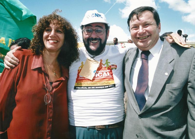 Lejeune com os Deputados Jandira Feghali e Sérgio Miranda em Agosto de 2004